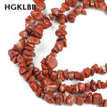 HGKLBB-Cuentas de piedra Natural roja, abalorios espaciadores irregulares de Chip de grava para costura, fabricación de joyas, accesorios de pulsera Diy 83cm 2024 - compra barato