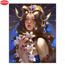 DIY Diamond Painting Fantasy Anime Art, Lily Beauty Rhinestone Diamond Mosaic Full Drill Square Cross Stitch Handmade Hobby 2024 - buy cheap