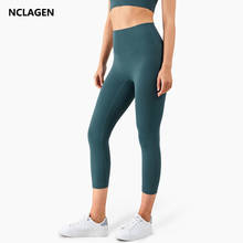 Nclgen-calça legging de ginástica feminina, esportiva, academia, elástica, sensação discreta, à prova de agachamento suave, cintura alta, sem costura 2024 - compre barato