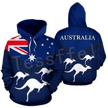 Tessffel-moletom com capuz, modelo austrália, símbolo do canguru, bandeira do país, pulôver harajuku, agasalho engraçado 3 destampado para homens/mulheres, casual, 15 2024 - compre barato