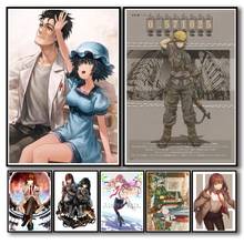 Adesivo de parede de anime steins 31 designs, poster de papel branco, decalque de pintura caseira, adesivo para bar de casa de café 1 2024 - compre barato