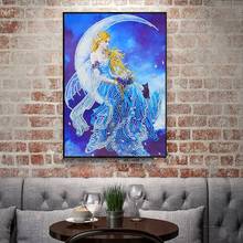 Moon Fairy-pintura de diamante 5D especial, bordado, costura, Kit de punto de cruz de cristal de diamantes de imitación artesanal 2024 - compra barato