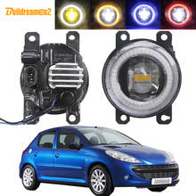 Car Fog Light Assembly LED Lens Angel Eye Daytime Running Lamp DRL 30W 8000LM 12V For Peugeot 206 206+ 2009 2010 2011 2012 2024 - buy cheap