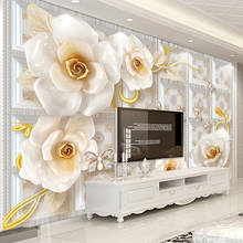 Papel tapiz 3D personalizado, Mural geométrico moderno, Simple, rosa, flores, mariposa, sala de estar, TV, sofá, decoración del hogar, papel de pared para 3D 2024 - compra barato