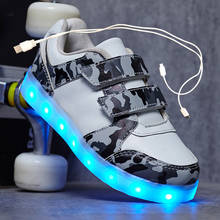 Tamaño 25-37, zapatos con carga USB para niños y niños, zapatillas luminosas con luz Led única para niños, zapatillas para niñas, zapatos Led para niños 2024 - compra barato