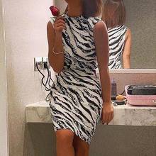 Women's Summer Dress Ladies Sexy Stripe Print Sleeveless Mini Dress Fashion Bodycon Dresses Elegant Women sexy dresses 2019 NEW 2024 - buy cheap