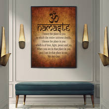 Namaste Buddhist Inspirational Motivational Spiritual Yoga Quote Print And Poster Canvas Painting Pictures For Home Decor 2024 - buy cheap