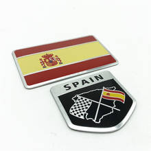 Pegatinas 3D de la bandera nacional de España para coche, Escudo de aluminio, estilismo para automóvil, motocicleta, accesorios exteriores para BMW, VW, Toyota y Audi 2024 - compra barato