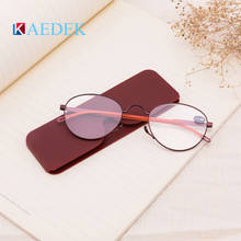 Kaedek óculos de leitura unissex, mini óculos para presbiopia e hipermetropia, ampliação dioptria de metal com dobradiça, cuidados com a visão 2024 - compre barato
