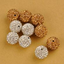 100pcs 14mm Rhinestones Crystal Pave Clay Round Disco Ball Spacer Beads Fashion Jewelry Spacers for Bracelet Necklace Making DIY 2024 - buy cheap