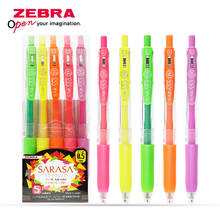 ZEBRA-Bolígrafo de Gel fluorescente, JJ15 SARASA, Japón, 0,5mm, bolsillo para estudiantes, bolígrafo de Gel a presión de Color, 3 uds. 2024 - compra barato