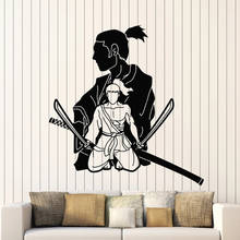 Vinyl Wall Decal Samurai Oriental Martial Arts Japanese Warrior Sword Stickers Mural 2024 - buy cheap