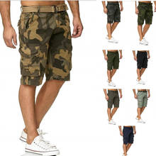 Camo masculino multi-bolso shorts dos homens casual carga shorts masculino outwear algodão camuflagem shorts homem longo camuflagem bermuda capris 2024 - compre barato