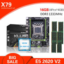 Комплект материнской платы Kllisre X79, LGA 2011, E5 2620 V2 CPU 4 шт. x 4 ГБ = 16 Гб DDR3 1333 МГц ECC память 2024 - купить недорого
