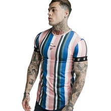 2020 3 d stripes Summer Fashion New Men's Tide Brand T-Shirt Tops Sik Silk Printed Casual Round Neck Short Sleeve T-Shirt 2024 - купить недорого