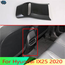 For Hyundai IX25 2020 Car Accessories Carbon Fiber Style Plated Armrest Box Rear Air Vent Frame Trim Cover 2024 - buy cheap