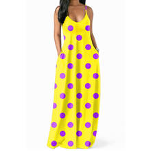 Sexy V-neck Strapless Polka Dot Print Boho Maxi Dresses Women Summer Casual Loose Sundress Oversized Long Party Dress 2024 - buy cheap