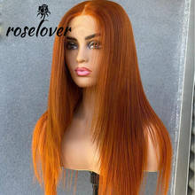 Orange Ginger Color 13x6 Lace Front Wigs Pre Plucked Brazilian Wavy Human Hair Wig 180% Density Remy Glueless Lace Wig for Women 2024 - buy cheap
