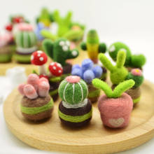 Fun craft toy colorful succulents wool felt poking le diy Kill time adult handmade toy material kit gift for children 2024 - buy cheap