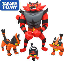TAKARA TOMY-figura de acción de Pokémon, articulada movible, 15CM, Incineroar Torracat Litten, colecciones, juguetes para niños, regalos 2024 - compra barato