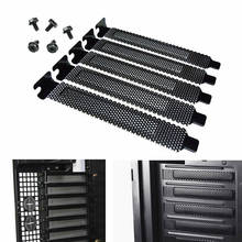 New 5Pcs PCI Slot Cover Dust Filter Blanking Plate Hard Steel Black w/ screws 2024 - buy cheap