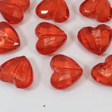 25 cuentas de cristal transparente rojo facetado, abalorios de cristal, 20mm 2024 - compra barato