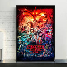 Póster de Stranger Things TEMPORADA 3, 2 y 1 de personajes, carteles e impresiones de películas clásicas, arte de pared, pintura en lienzo, Cuadros para sala de estar 2024 - compra barato