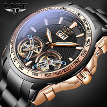 Men Mechanical Watches LIGE Top Brand Tourbillon Sport Male Watch Luxury Business Automatic Wrist Watch Men 100Meter Waterproof 2022 - buy cheap