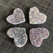 Natural colorful quartz aura amethyst heart crystal cluster healing stone for home decoration 2024 - buy cheap