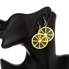 1pair Women Earrings Resin Fruit Drop Earring Multicolor Lemon slices Simulation Fruit Earrings For Children Gift  Woman Jewelry 2024 - buy cheap