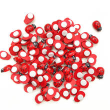 100Pcs Red Wooden Ladybird Ladybug Flatback for Crafts Home Decor Children Kids DIY Craft Home Party Sticker Decoration 2024 - buy cheap