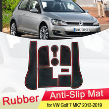 Para VW Volkswagen Golf 7 MK7 2013 ~ 2019 De Borracha Anti-slip Mat Coaster Copo Ranhura Portão Sulco Porta Acessórios 2014 2015 2016 2017 2024 - compre barato