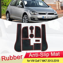 for VW Volkswagen Golf 7 MK7 2013~2019 Rubber Anti-slip Mat Door Groove Cup Rug Gate Slot Coaster Accessories 2014 2015 2016 2024 - buy cheap