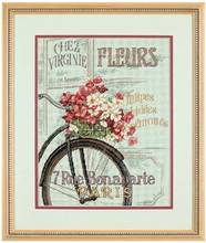 Frete grátis algodão alta qualidade kit costura ponto cruz bordado paris bicicleta paris flor 35195 2024 - compre barato