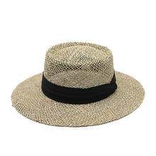 Соломенная шляпа с широкими полями Панама Шляпа Fedora Летняя Пляжная соломенная шляпа для женщин и мужчин оптом 2024 - купить недорого