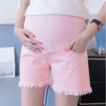 2021 однотонные джинсы для беременных женщин брюки для беременных Одежда для беременных короткие брюки для беременных брюки для ухода за животом 2024 - купить недорого