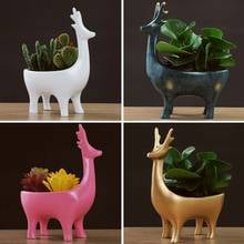 Fawn Resin Flowerpot Succulent Pot Cactus Plant Potted Flower Arrangement Home Desktop Decoration Storage Ornaments Garden Pots 2024 - buy cheap