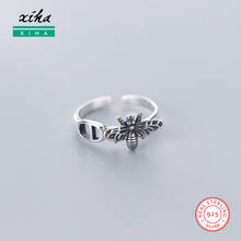 Genuíno 925 anéis de prata esterlina para as mulheres vintage retro bumble mel abelha aberto anel ajustável para meninas jóias de noivado 2024 - compre barato