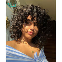 Peruca solta de ondas profundas para mulheres negras, cabelo frontal 360, pré-selecionado, perucas de cabelo natural brasileiro, curto, cacheado, cabelo humano 2024 - compre barato