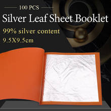 Genuine Edible Silver Leaf Real Silver Foil in Food Decoration Cosmetics Art Craft Painting 9.5x9.5c 2024 - buy cheap