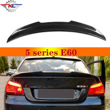 Traseira do carro Tronco Spoiler Asa para 5 Série E60 M5 2004 - 2009 Fibra De Carbono Spoiler Asa Traseira Tampa Da Mala 2024 - compre barato