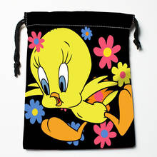 Tweety bird Drawstring Bags HD Print 18X22CM New Arrival Soft Satin Fabric Resuable Storage Clothes Bag Shoes Bags 12.2 2024 - buy cheap
