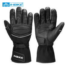 INBIKE, зимние теплые мотоциклетные перчатки, ветрозащитные спортивные перчатки для велоспорта, MTB велосипедные перчатки для мотоцикла, мужские водонепроницаемые перчатки для велосипеда 2024 - купить недорого