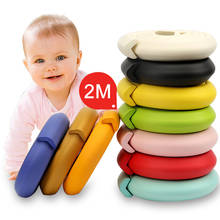 Tira de protección para bordes de mesa de escritorio, productos de seguridad para bebés, en forma de L, anticolisión, suave, 2M 2024 - compra barato