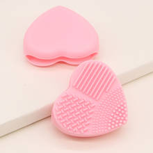 Silicone Makeup Brush Cleaner Scrubber Board Pad Heart-shaped Foundation Make Up Washing Brush Mat Cosmetic Cleaning Tools 2024 - buy cheap