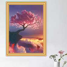 Diy 5d pintura diamante cerejeira árvore no penhasco ponto cruz kit completo broca bordado mosaico arte imagem de strass decoração da sua casa 2024 - compre barato