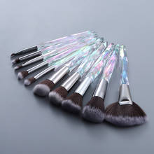 10pcs Crystal Makeup Brush Maquiagem Brochas Face Mask Foundation Eyeshadow Eyebrow Lip Powder Fan Make up Brushes Set Cosmetic 2024 - buy cheap