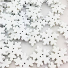 100PCs Wooden Buttons Snowflake Pattern Scrapbook Sewing Accessories DIY Craft 2 Holes Garment Accessories DIY Craft WB213 2024 - buy cheap