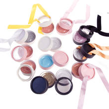 Caixa redonda para cílios postiços de marta, caixa de embalagem com glitter, logotipo personalizado, venda por atacado 2024 - compre barato