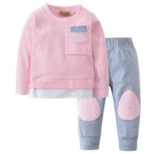 Newborn Baby Girls Infant Clothing Pink Soft Cotton T-shirt Tops+Pants Autumn casual Toddler Boy child 2Pcs Clothes Outfits Set 2024 - buy cheap